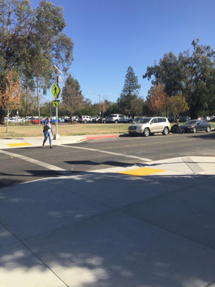 Student Crossing the Street