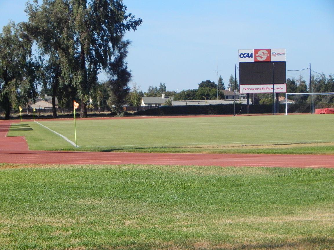 Despite water conservation efforts, the athletic fields need to be regularly watered to stay within sport and safety regulations.