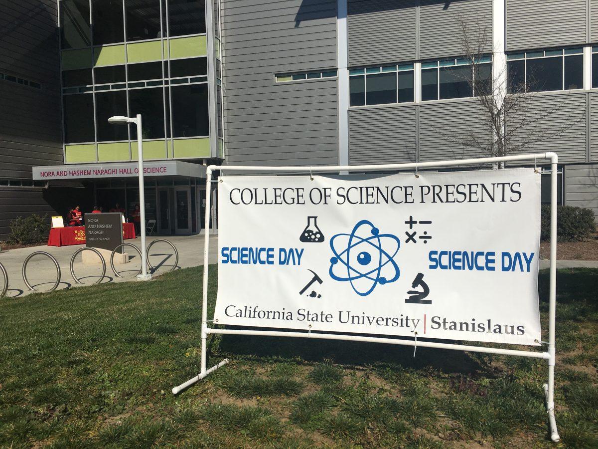 <p>The Science Day banner outside of Naraghi Hall of Science.</p><p>Photo by: Oscar Copland</p>