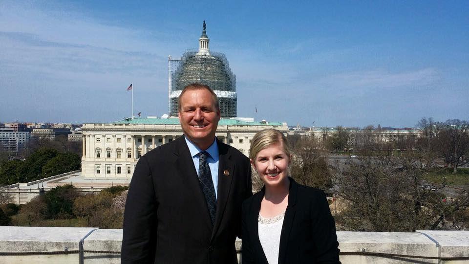 Maggie White standing next to Congressman Jeff Denham in Washington D.C.Photo courtesy of Maggie White's personal Facebook page