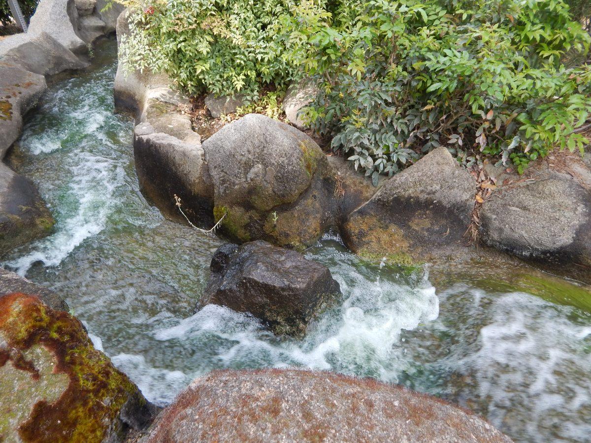 Peaceful river passage at Stan State waterfall