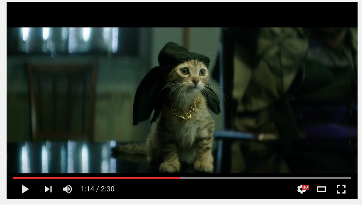 In this photo, a screen shot of Keanu from the Warner Bros. Pictures trailer (YouTube link in article) from the movie Keanu.