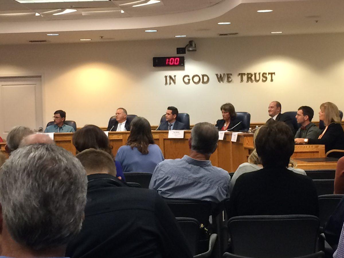 Turlock City Council and City Treasurer candidates at their first open forum. (The Signal Photo/ Clara Zapien)