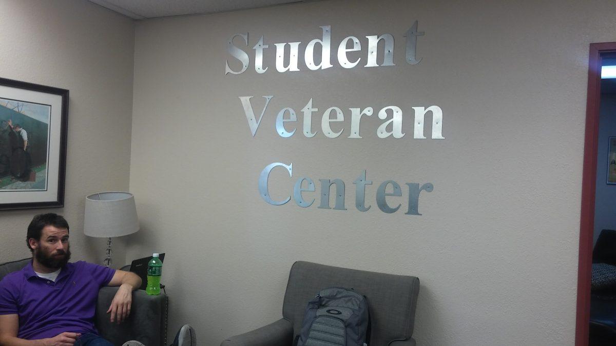 Pete Butler (junior, Political Science) spending time at the Student Veteran Center during the school day. (Signal Photo/Hilda Flores)