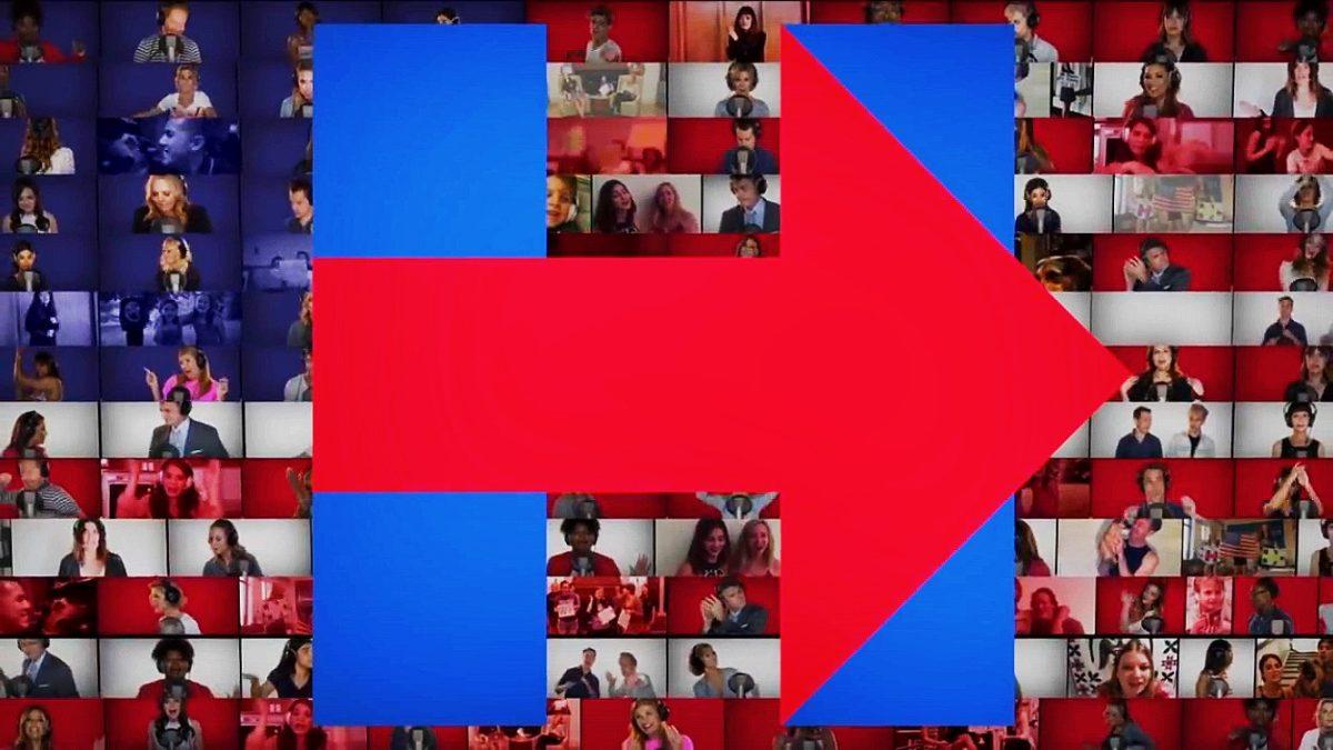 Screenshot of the Hillary Clinton logo at the end of the "Fight Song" music video played at the 2016 Democratic National Convention.