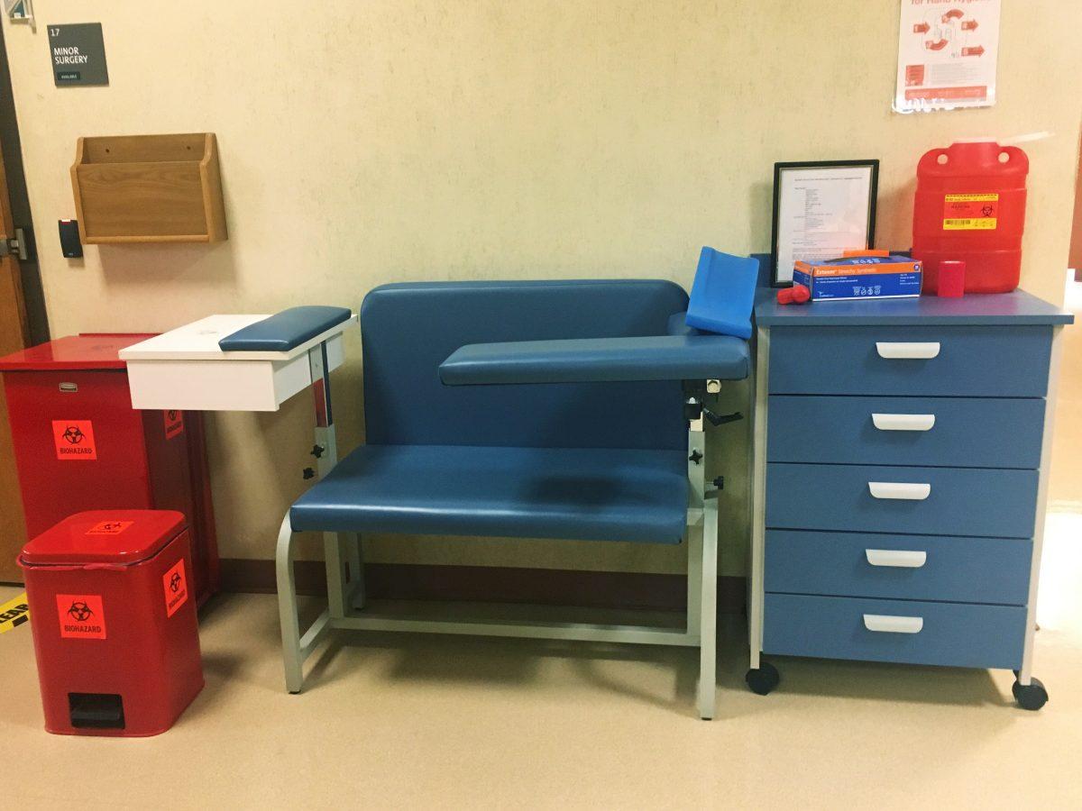 Station inside of the Student Health Center at California State University, Stanislaus. (The Signal photo/ Oscar Copland)