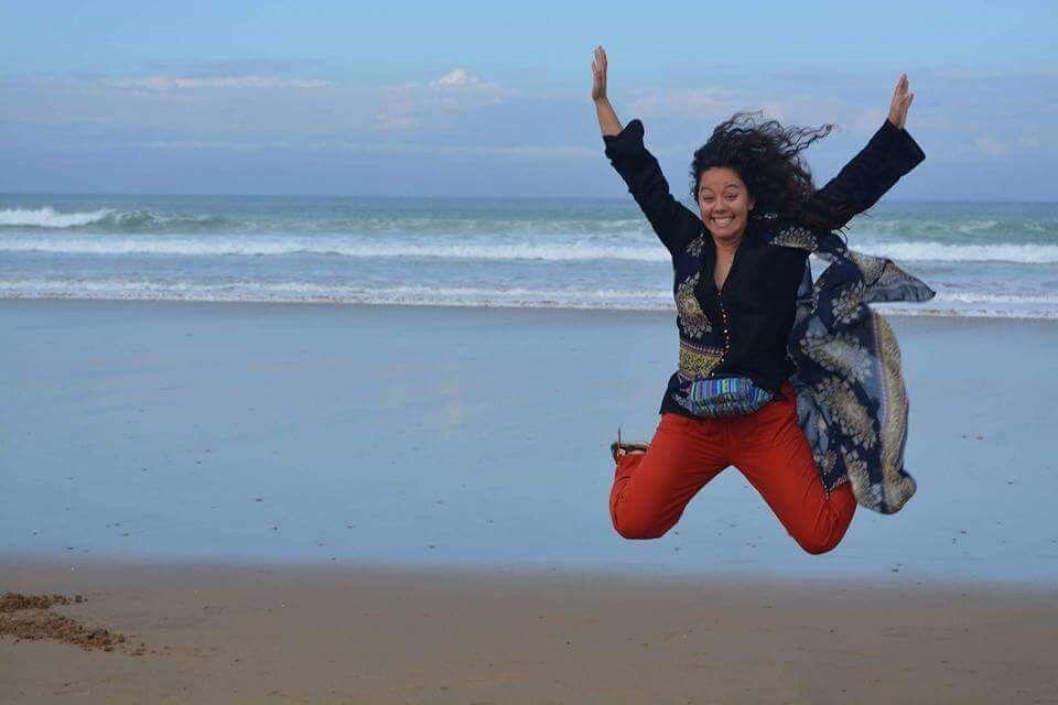 Giana on the beach in Alicante, Spain when she studied abroad in fall 2015. (Photo courtesy of Dylan Driver, Giana's brother).&#160;