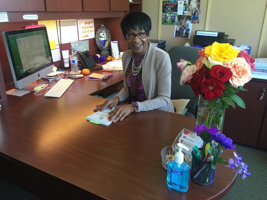 <p>Wanda Bonnell siting in her EOP office. (Signal Photo/Alondra de la Cruz)</p>