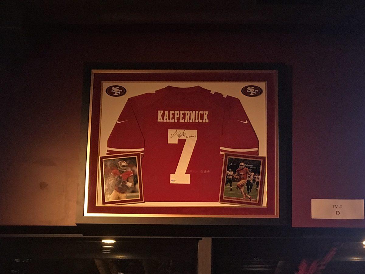 Kaepernick jersey is still hung up in some places. (Photo Courtesy of Taylor Hensley).&#160;