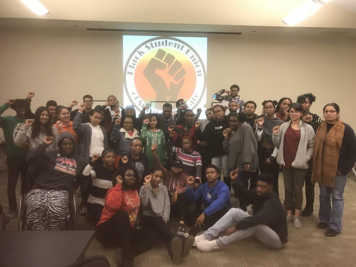 Black Student Union members in unity for their last gathering of the semester. (Photo Courtesy of BSU)