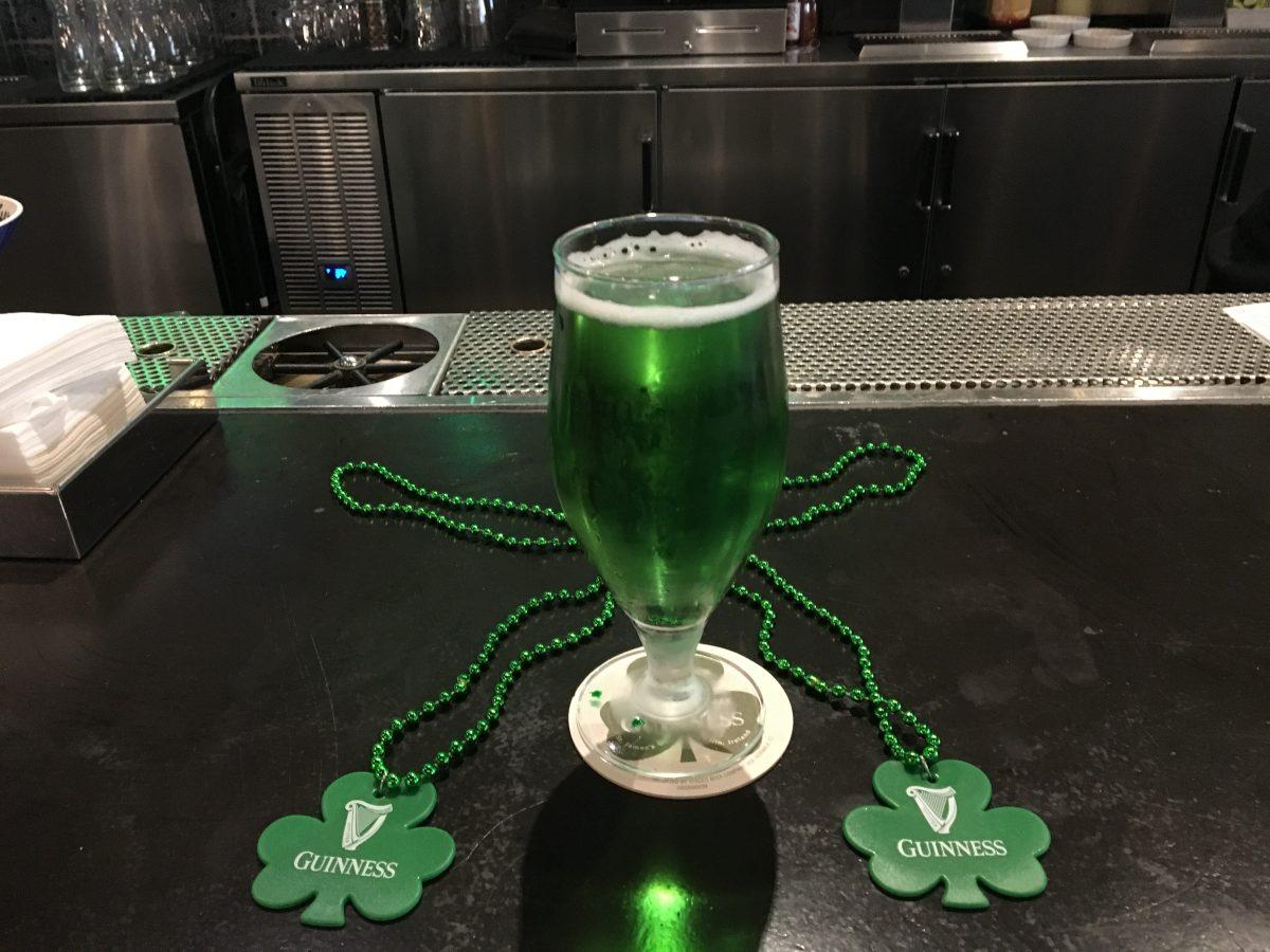 Green beer available at Memo&#8217;s Cocina and Tequila Bar (Signal Photo/Megan Lavilla).