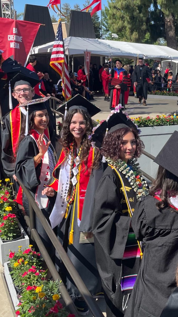 (Pictured back to front) Nathan Hartwell, Isabel Arrizano, Malina Duran and Kristina Solomita. Creative Media graduates. 