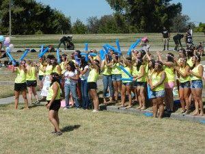 Phi Sigma Sigma cheers for their new sisters.