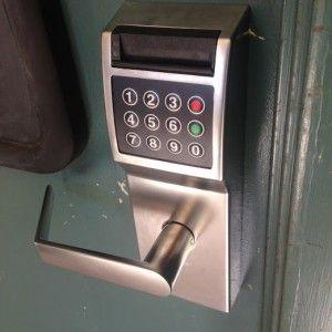 New locks on dorm room doors at The Village. Natalie Hutchison/Signal