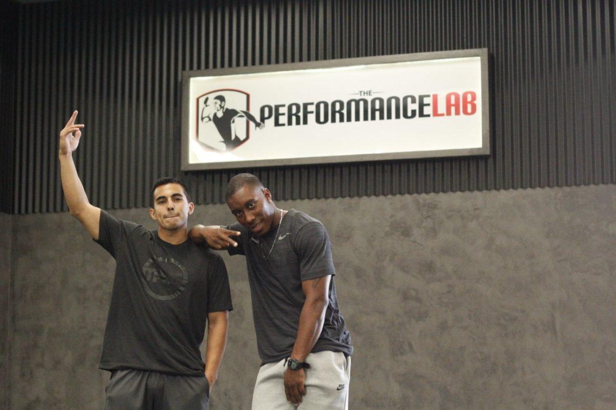 Director of Operations Gabe Torres, left, and Co-owner Brett Butler, right, posing inside their 11,200 square foot athletic center