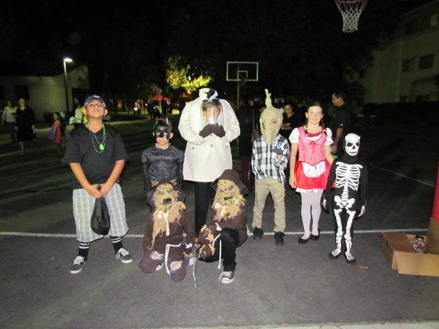 Children taking part in the costume contest