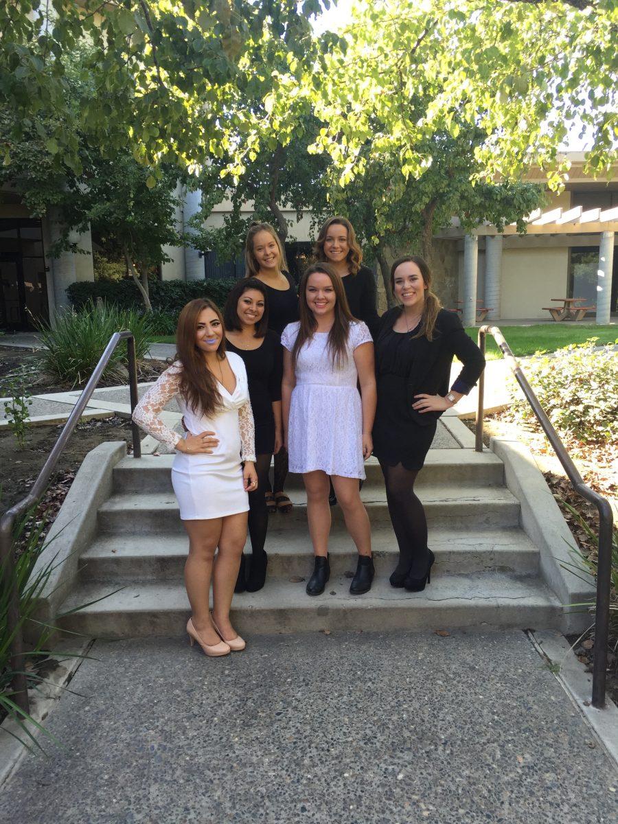 back row: Gabby Peralta (junior, Communication Studies), Stephanie Gomes (senior, Business)middle row: Torri Torrez (senior, Criminal Justice), Nikki Meyer (freshman, Pre-Nursing), Isabella Correia (junior, History)front row: Domenike David (freshman, Undeclared)&#160;