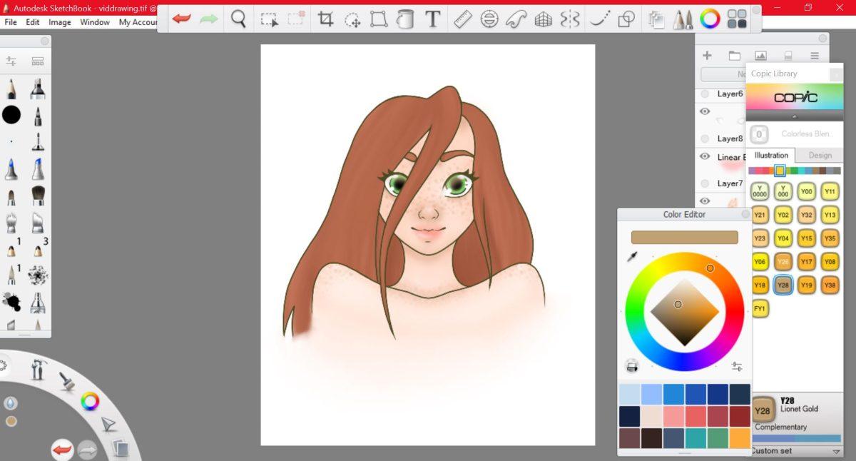 screenshot of Sara Machado's latest Autodesk Sketchbook project