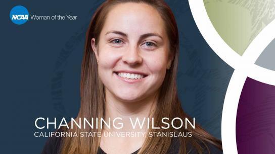 Wilson representing Stan State's Track and Field