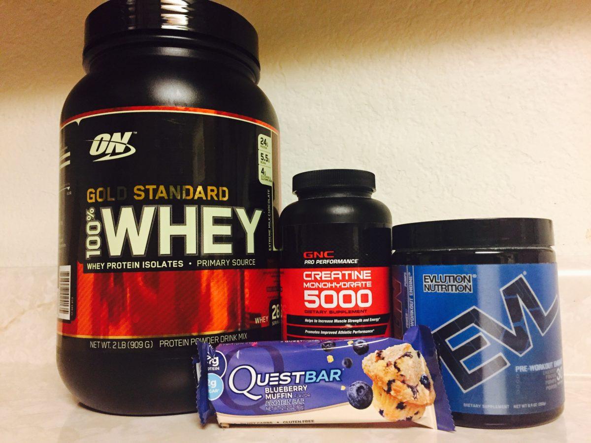 Popular brands of pre-workout supplements.