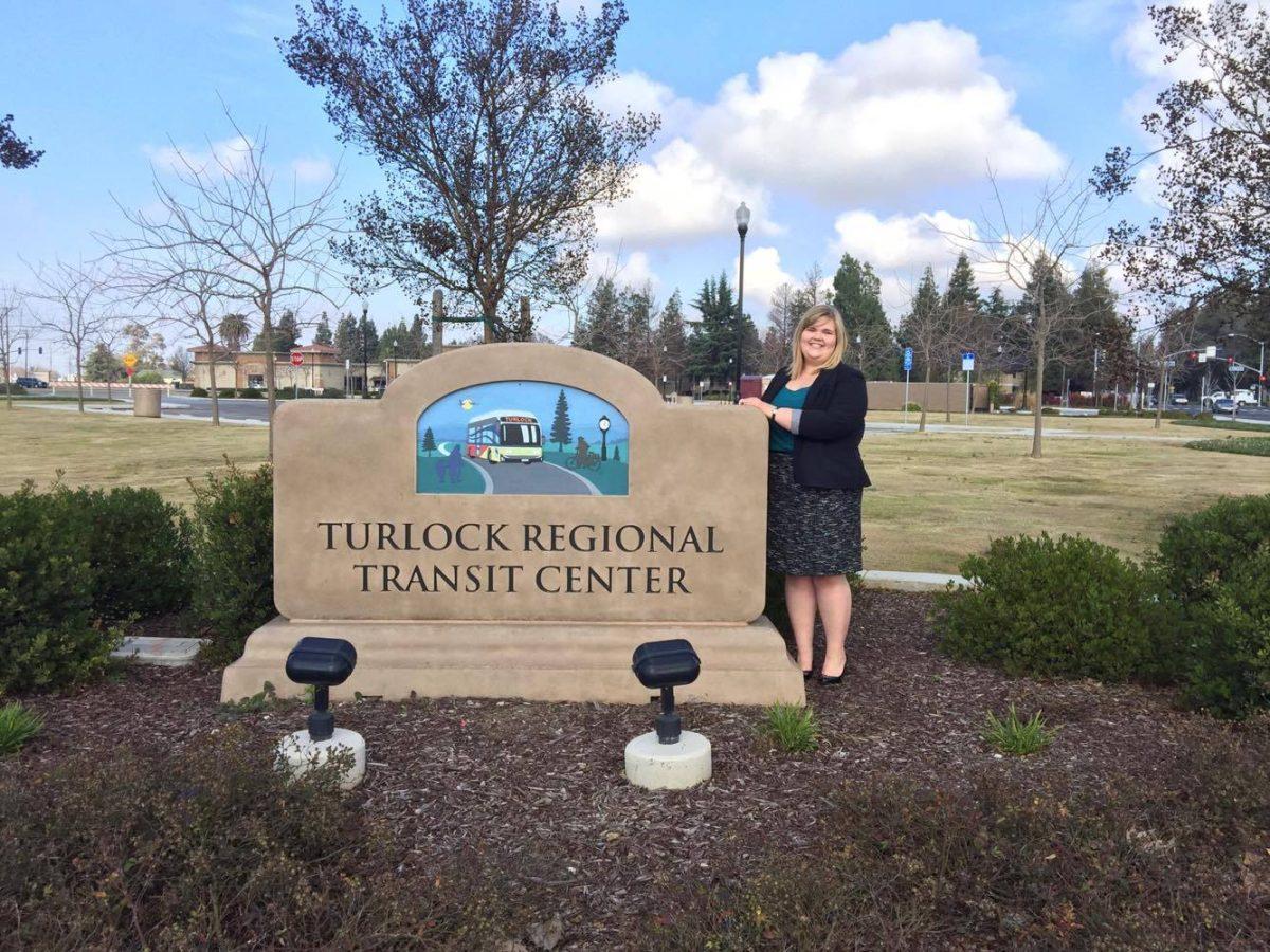 Hazelton at Turlock's public transit center. (Photo by Josey Hazelton)