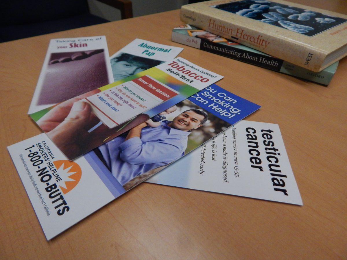 Health Pamphlets available to student at the Stan State Health Center. (The Signal Photo/ Oscar Copland)