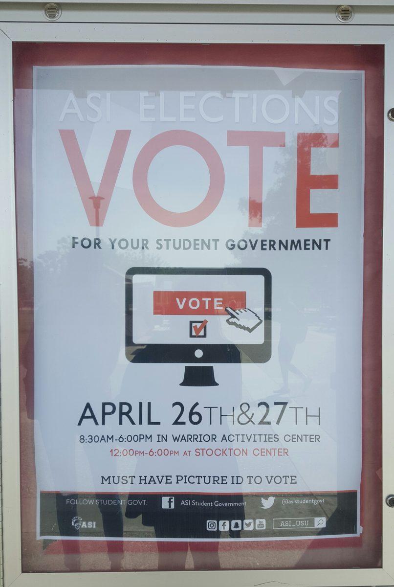 Poster promoting students to vote this Wednesday and Thursday. (Signal Photo/Jyoti Dhanota)