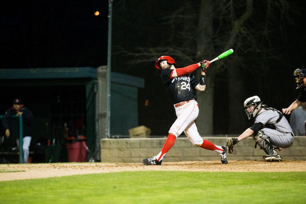 Fitzpatrick letting one fly from the batter's box (Photo courtesy of Warriors Athletics)