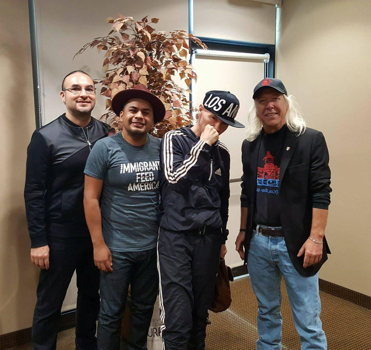 From left to right Dr. Xamuel Banales, Yosimar Reyes, Joey Krebs, and Dr. James Tuedio. (Signal Photo/KimberlyFischer)&#160;