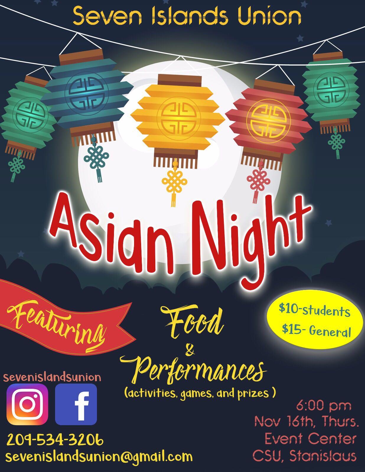 Seven Islands Union hosting Asian Night event