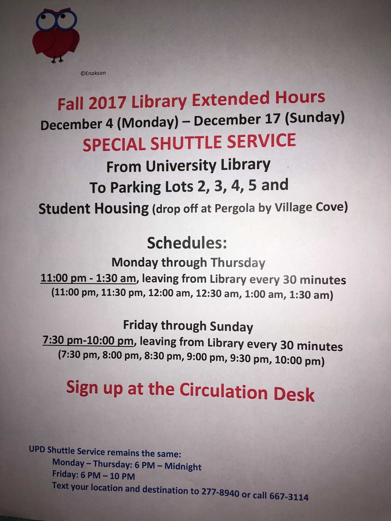 Extended library hours during finals week