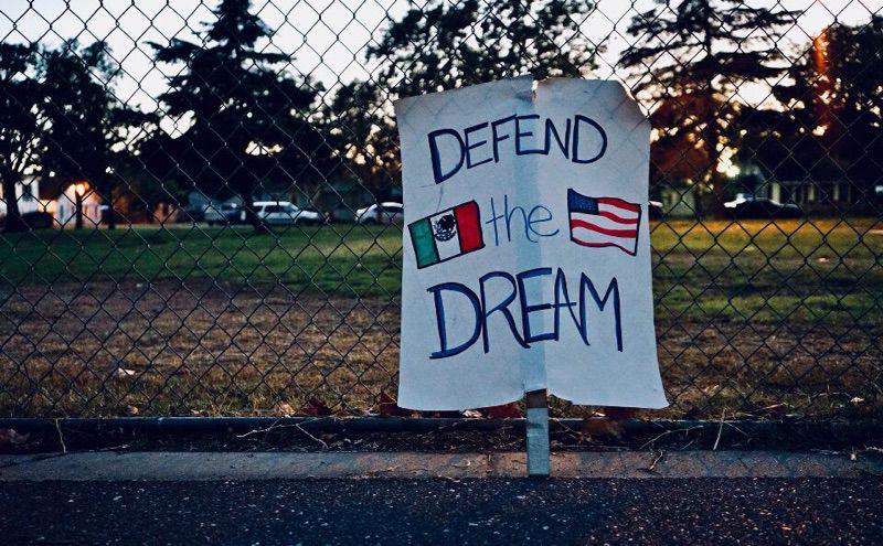 Poster that MEChA members created for their march in support of a &#8220;clean&#8221; DREAM Act at Cesar E. Chavez Park in Modesto, CA, on November 2017. (Photo Courtesy of MEChA)