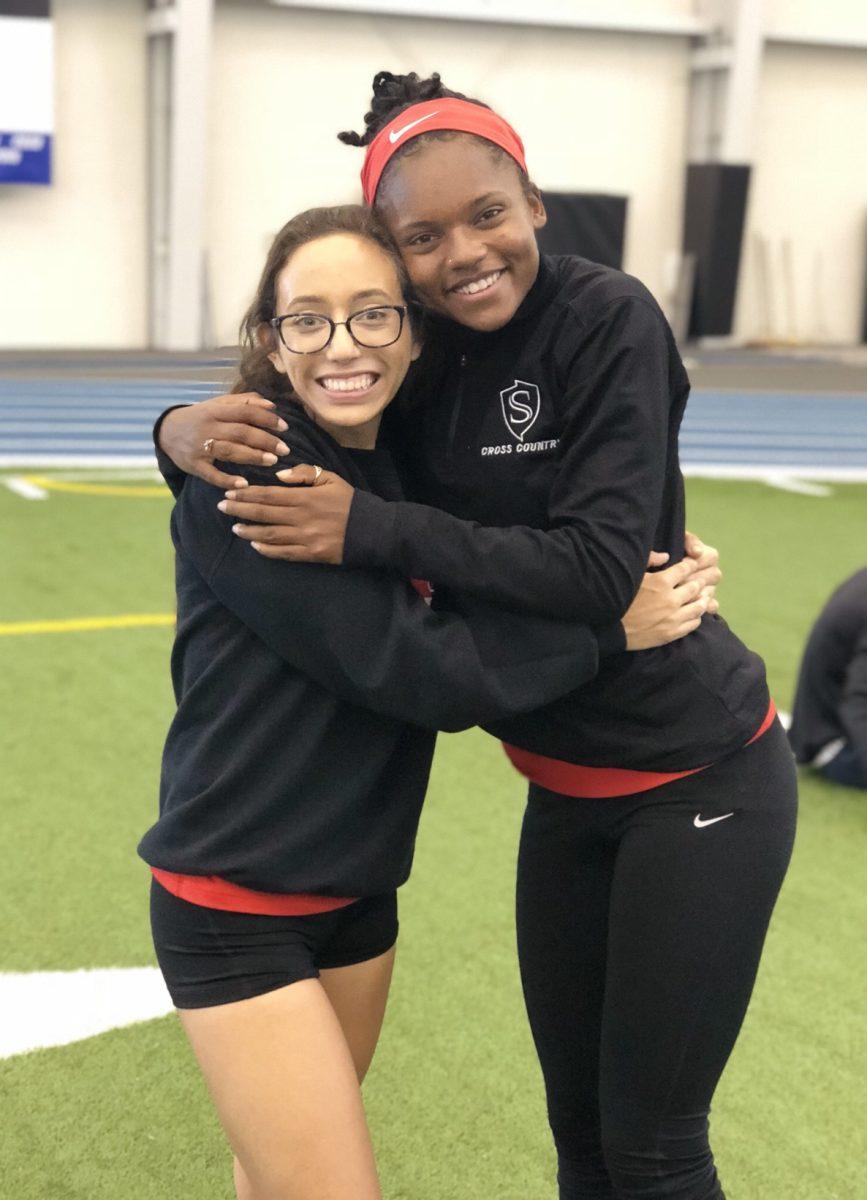 Herod and Salinas prepare to compete in the Track and Field National Championships, specifically in their 800-meter race. (Photo Courtesy of Yajaira Salinas)