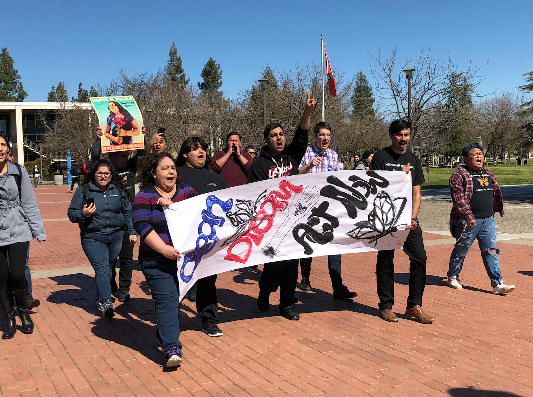 Student organizations march in support of a clean DREAM Act