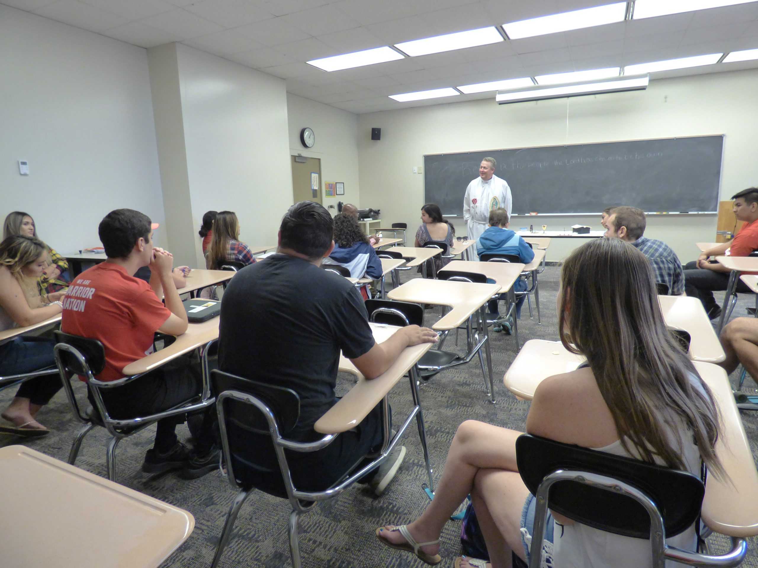 CSA Members Break Bread with Father O'Donnell For The last Time on Campus