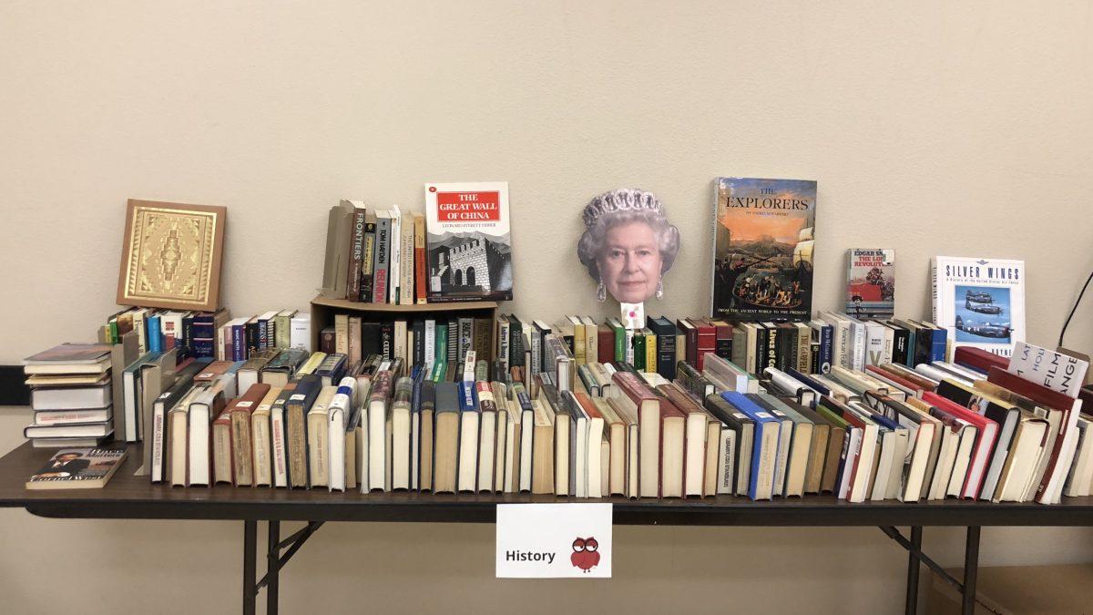 The History section of books at the book sale. (Signal photo/Kayla Santana)