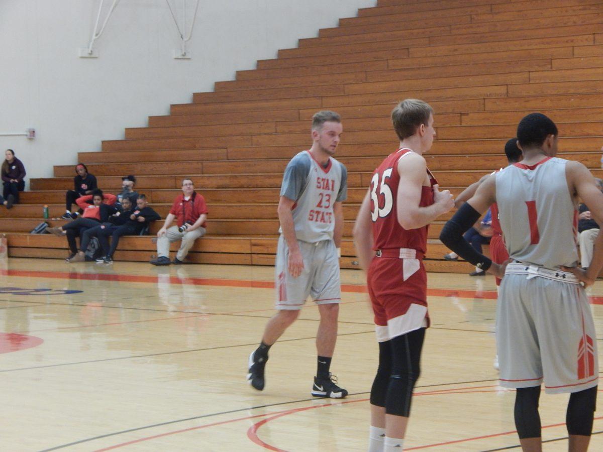 Vasilije Saraba heads to the free throw line to add on to his great debut. (Signal photo/Austin Bathke)