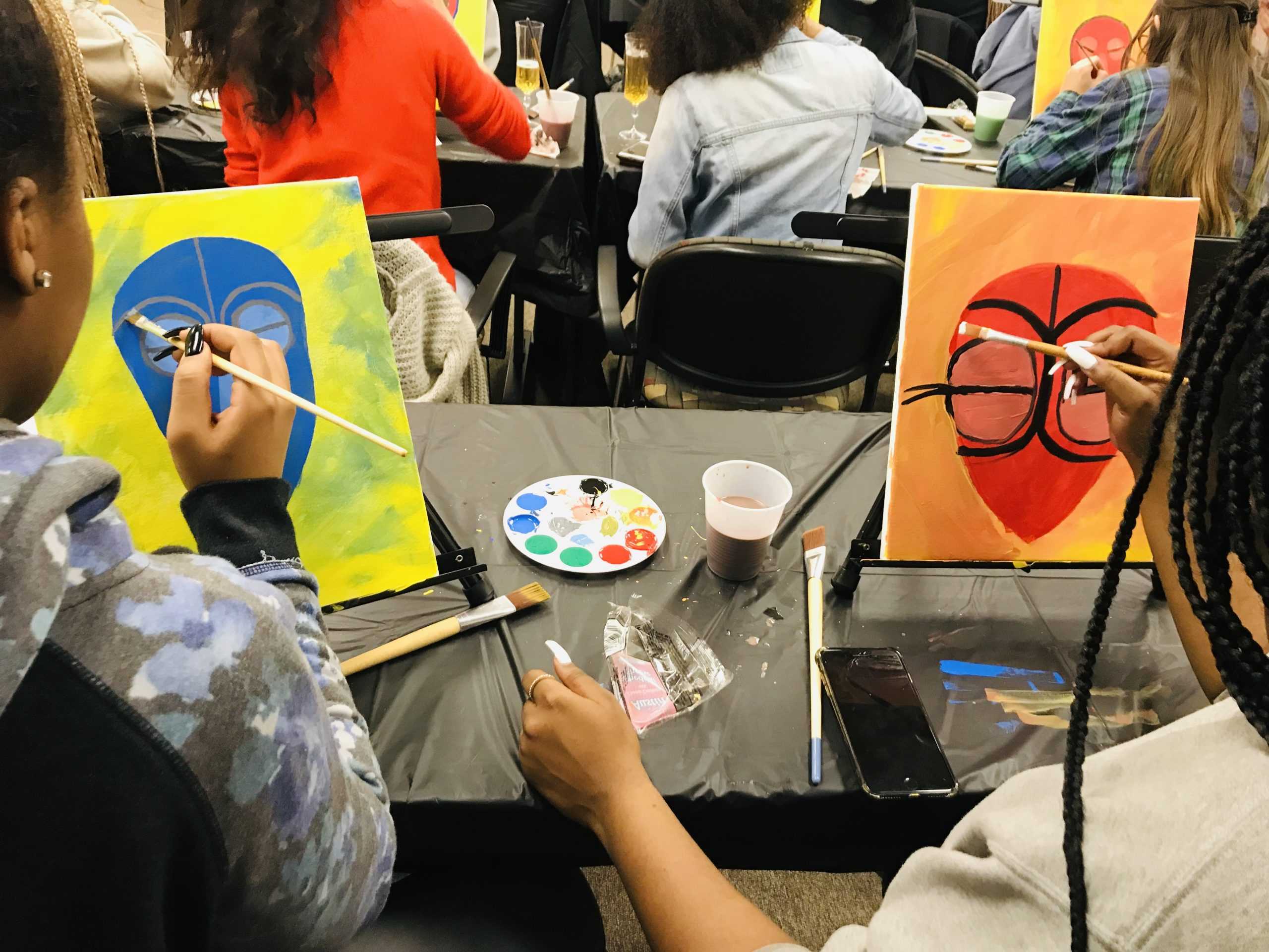 Students Celebrate Black History Month through &#8216;Paint and Sip&#8217; Event