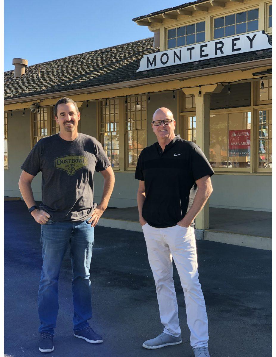 Dust Bowl Brewing Co. owners Brett Honor&#233; (left) and Brett Tate (right) outside of their new location in Monterey. (Courtesy of Dust Bowl Brewing Co.)