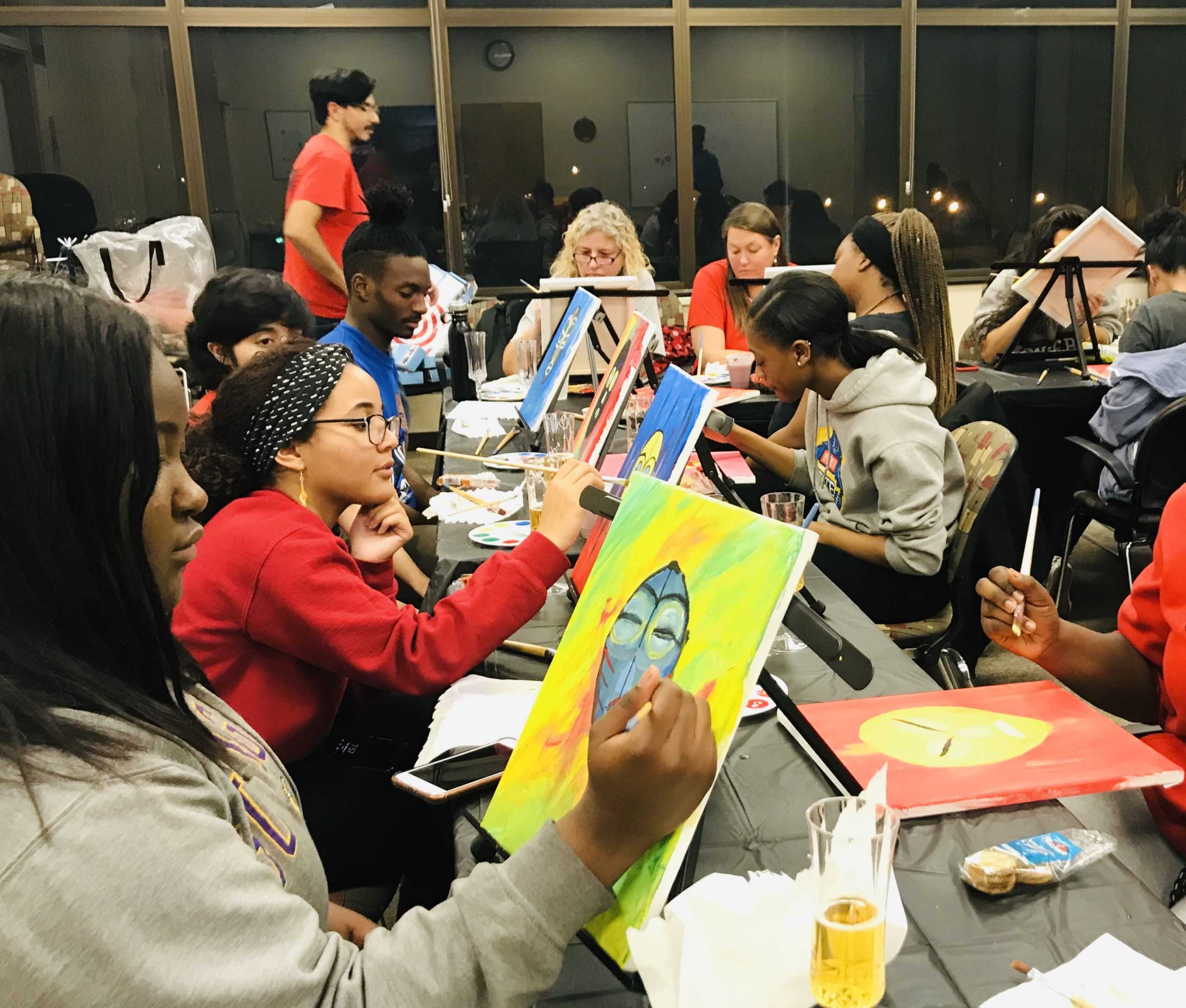 Students Celebrate Black History Month through &#8216;Paint and Sip&#8217; Event