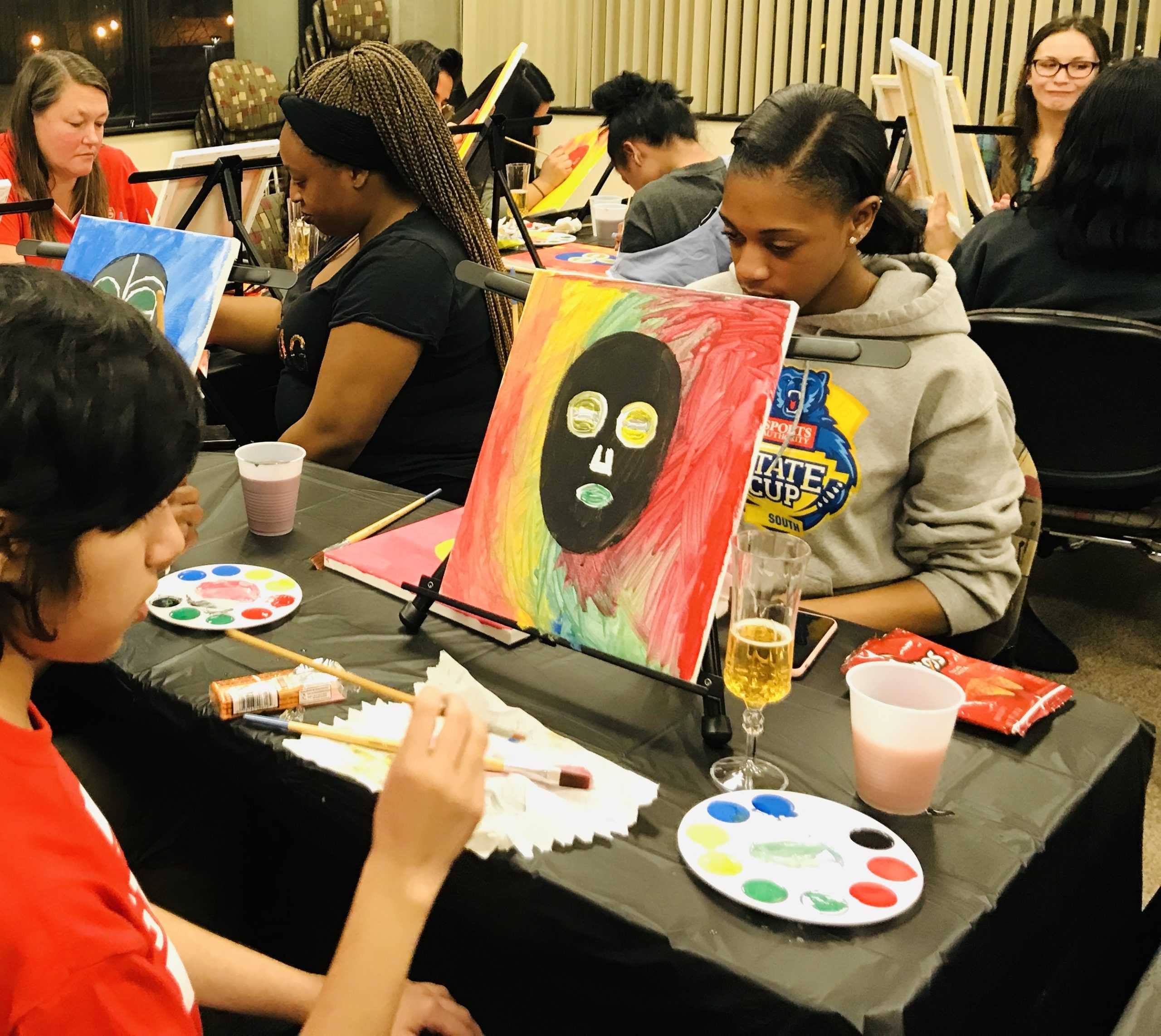 Students Celebrate Black History Month through &#8216;Paint and Sip&#8217; Event