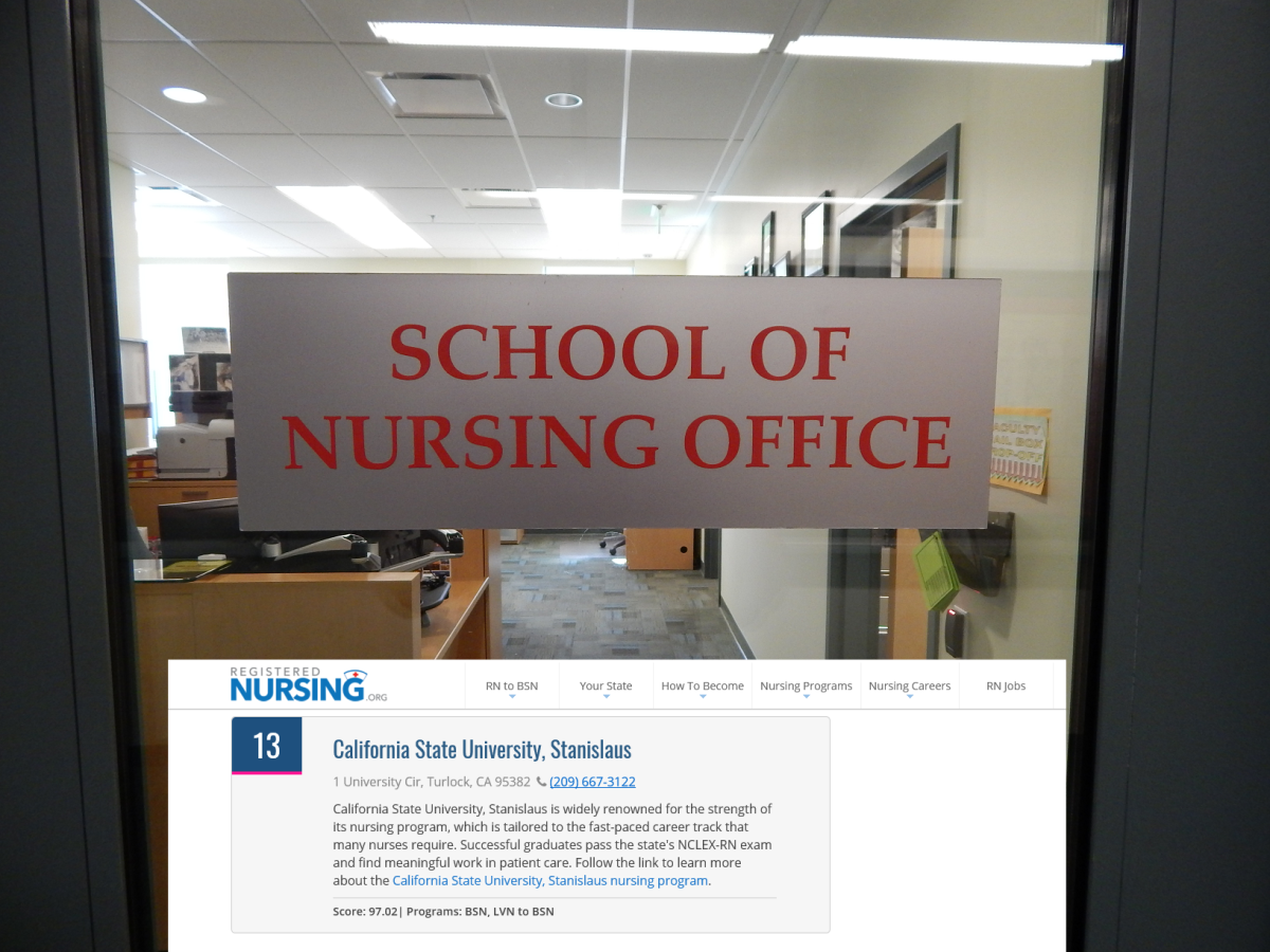 The front&#160;of&#160;the school of nursing with ranking on RegisteredNursing.org. (Signal Photo /Adam Grabarek)