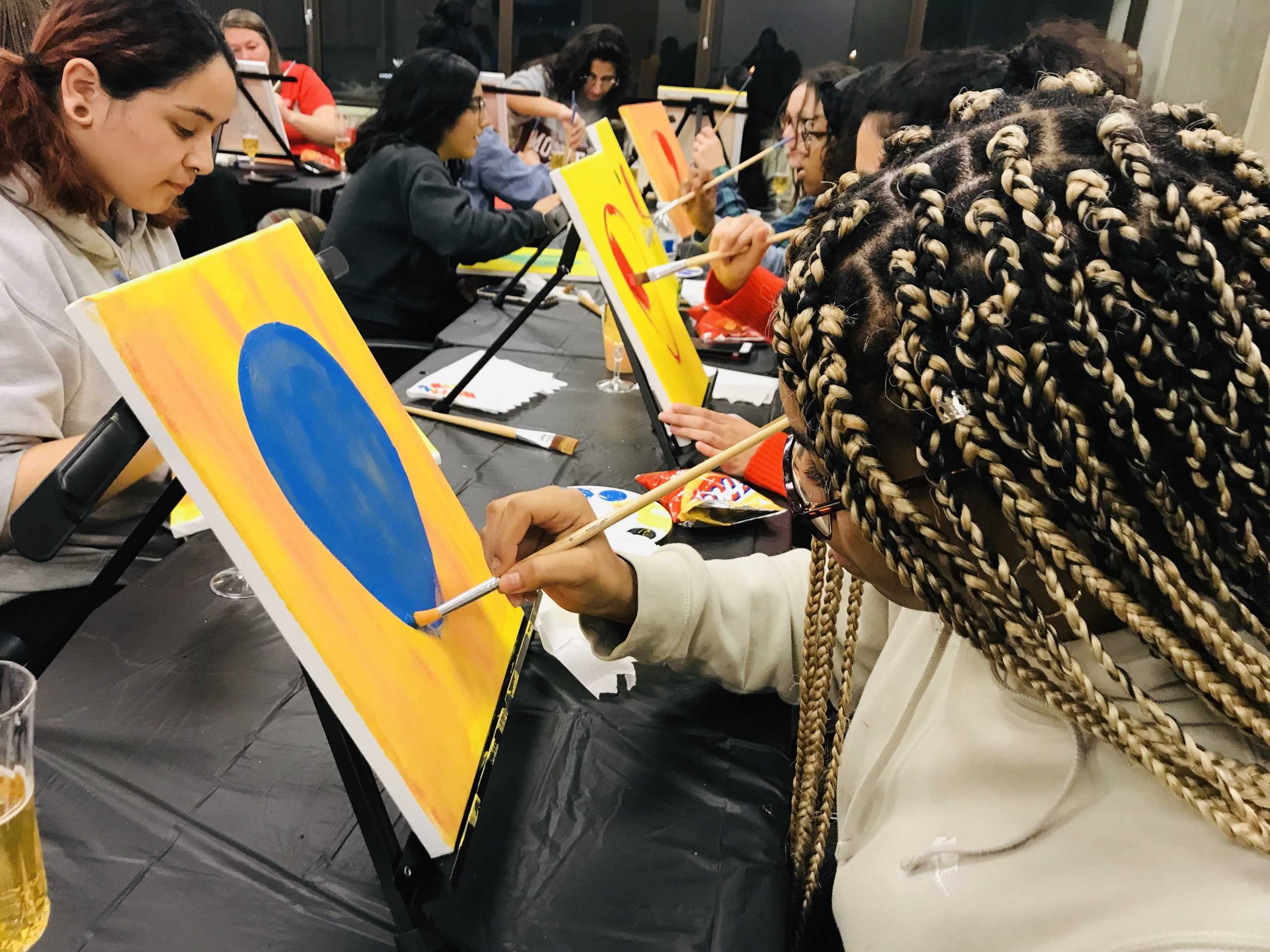 Students Celebrate Black History Month through &#8216;Paint and Sip&#8217; Event