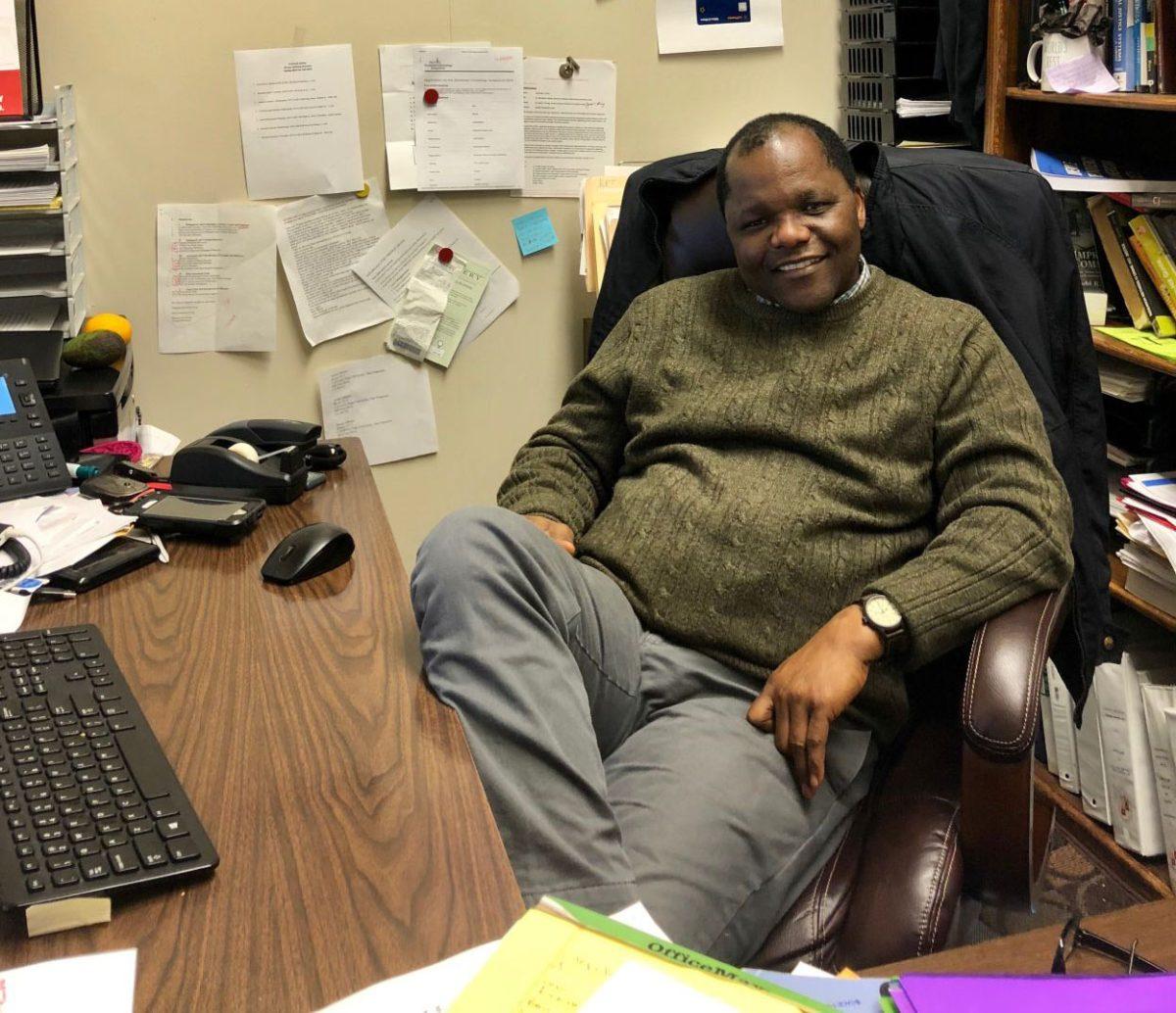 Dr. Abu Mboka has a passion for sharing his own experience in the criminal justice field with his students. (Signal Photo/ Danielle Castillo)