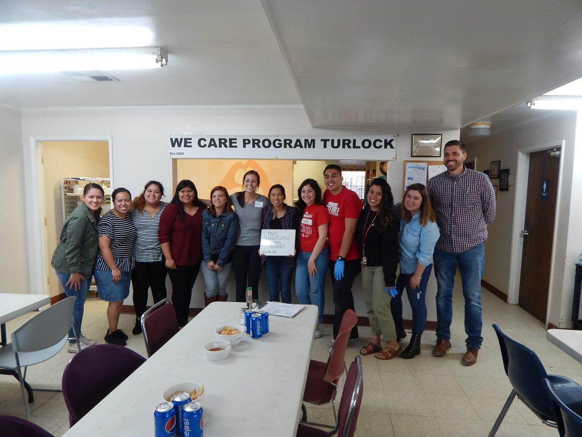 Liberal studies students volunteering at the We Care Program in downtown Turlock. (Signal Photo/ Adam Grabarek)