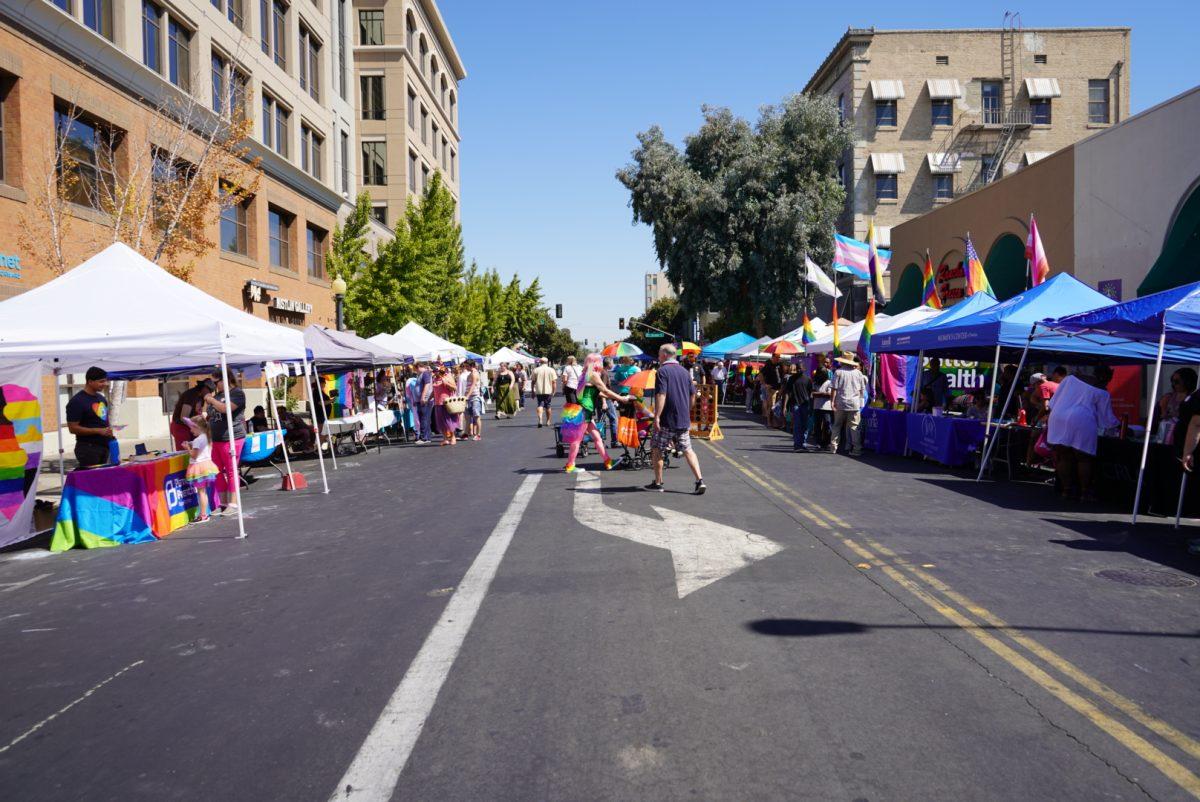 Booths lined up near 10th Street near Downtown Modesto (Photo Credit: Randel Montenegro)