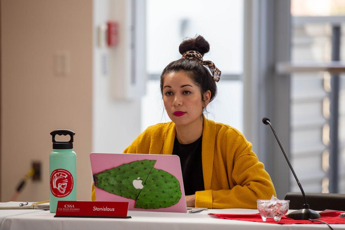 Diana Avalos, CSSA representative, listening in on policies that may be coming to our campus. (Photo Courtesy of Diana Avalos)&#160;&#160;