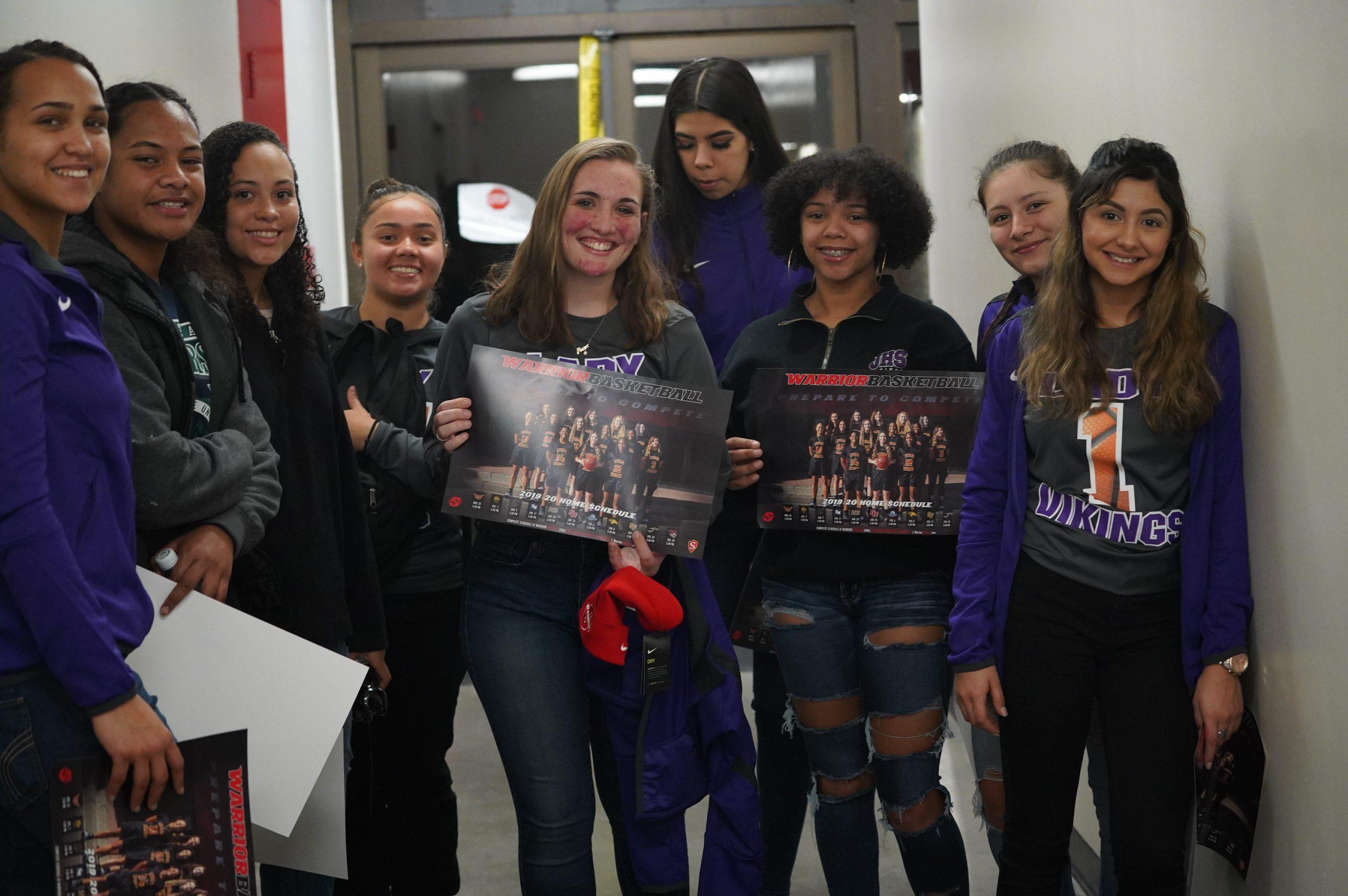 Local Secondary Schools Meet with Stan State Women's Basketball Team