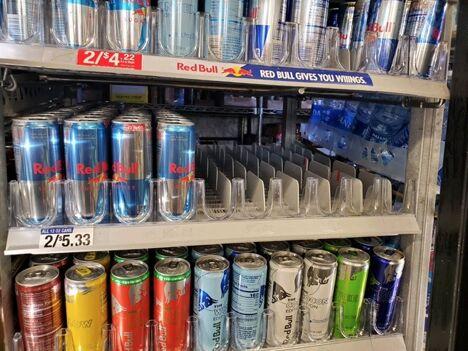 Food Mart and 76 gas station in Turlock has a limited stock of canned beverages in their refrigerators. (Photo by Emily Langstaff)