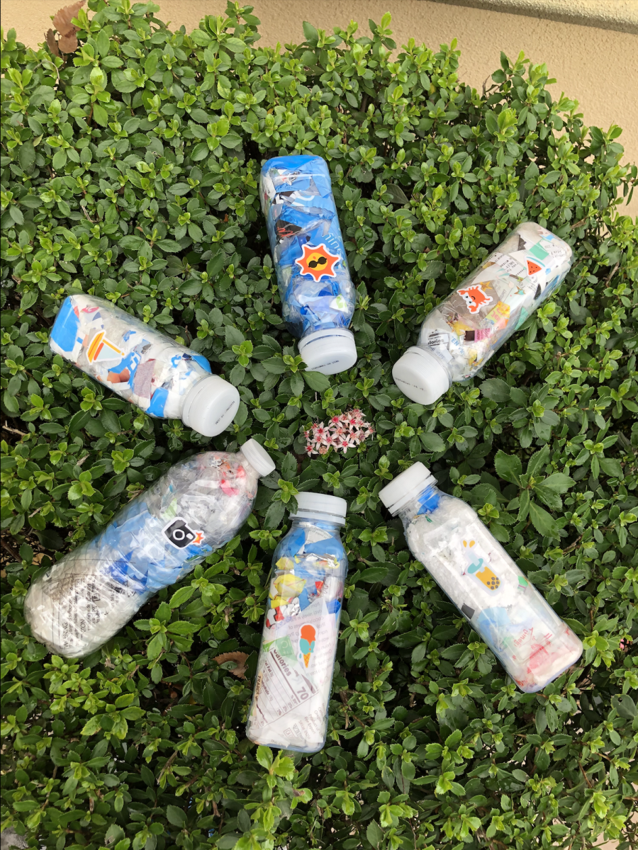 A completed array of eco bricks displayed and ready to be used.&#160;(Signal photo/ Lindsey Ouk)